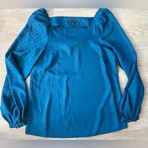 Ann Taylor XXSmall Teal Blue Blouse Shirt